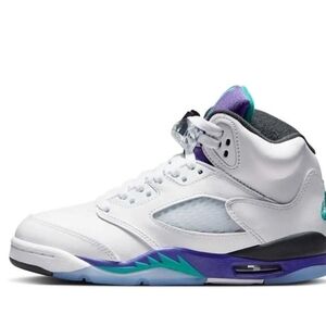 NIKE JORDAN White Sneakers with Purple and Teal Highlights